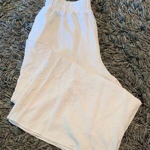 Wide leg Womans linen and rayon pants